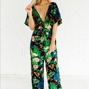 Copacabana Tropical Print Jumpsuit